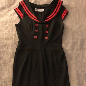 Unique Vintage /Hell Bunny Sailor wiggle pencil dress